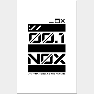 "N0X Create The Future" Black Cyberpunk/Sci Fi Design Posters and Art